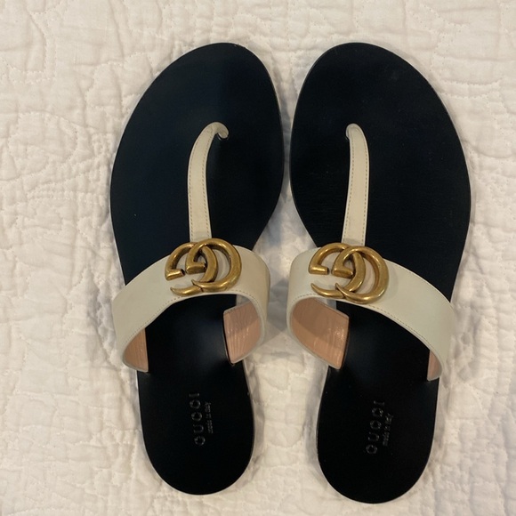 Gucci slide thong GG sandals flat - Picture 2 of 12